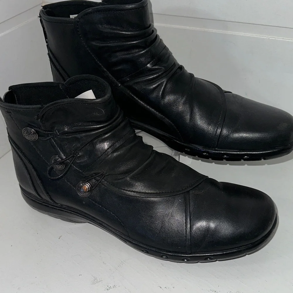 Rockport winter black leather booties sz 9.5